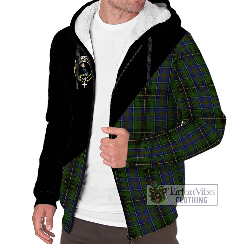 MacInnes (McInnes) Tartan Sherpa Hoodie with Family Crest and Military Logo Style Unisex S - Tartanvibesclothing Shop