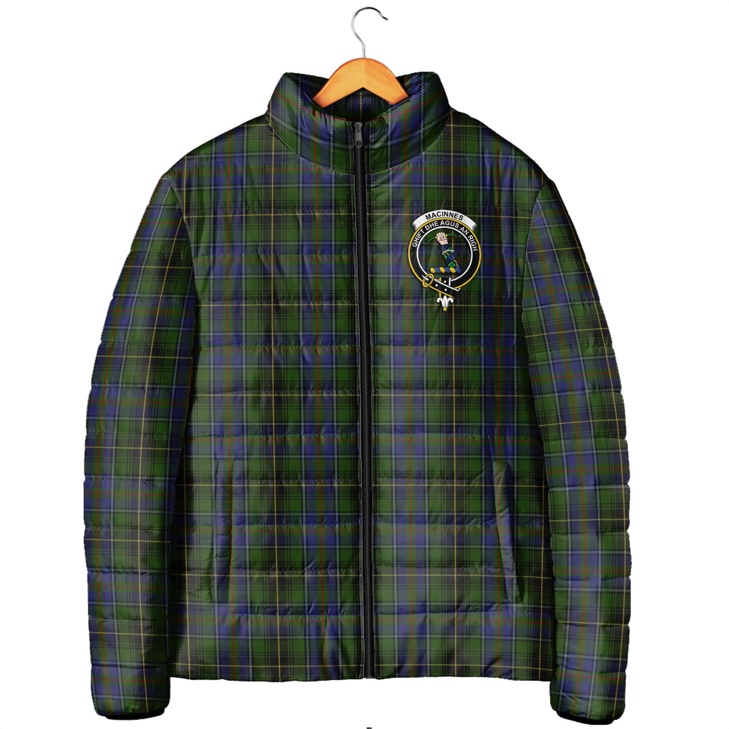 MacInnes (McInnes) Tartan Padded Jacket with Family Crest Men's Padded Jacket - Tartan Vibes Clothing