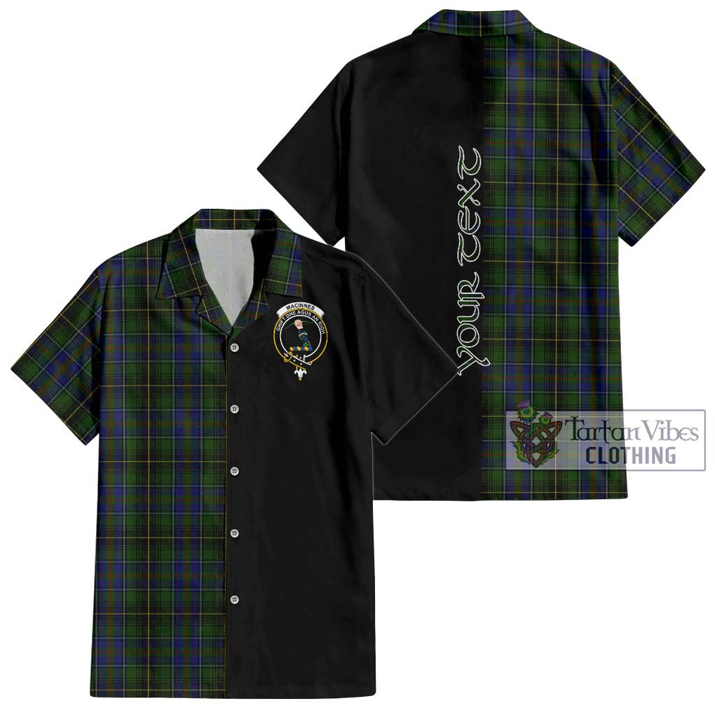 MacInnes (McInnes) Tartan Short Sleeve Button Shirt with Family Crest and Half Of Me Style Kid - Tartanvibesclothing Shop