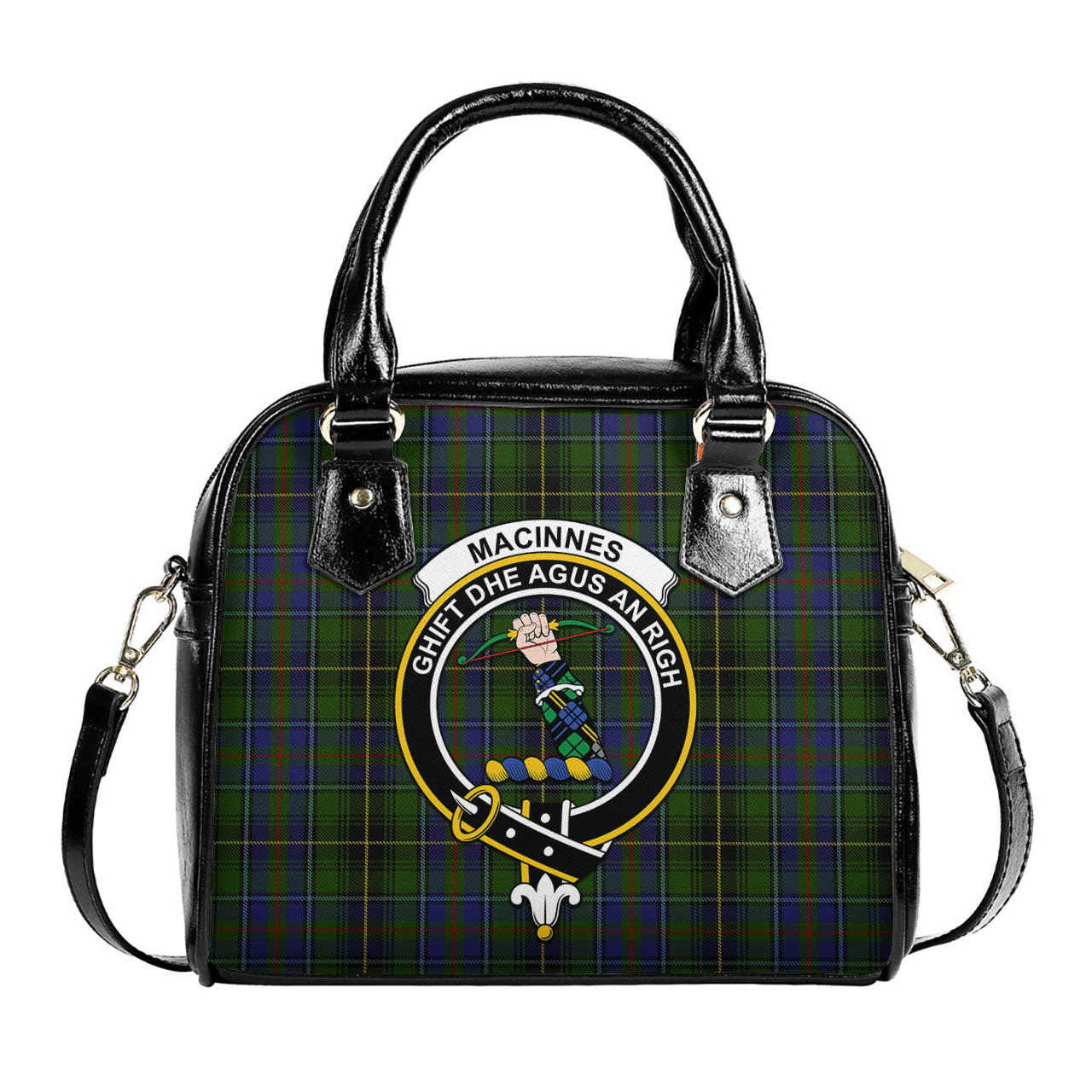 MacInnes Tartan Shoulder Handbags with Family Crest One Size 6*25*22 cm - Tartanvibesclothing