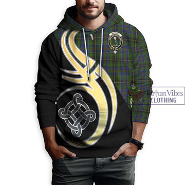 MacInnes (McInnes) Tartan Hoodie with Family Crest and Celtic Symbol Style