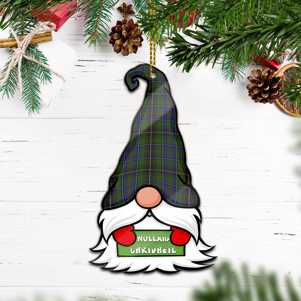 MacInnes Gnome Christmas Ornament with His Tartan Christmas Hat Wood Ornament - Tartanvibesclothing