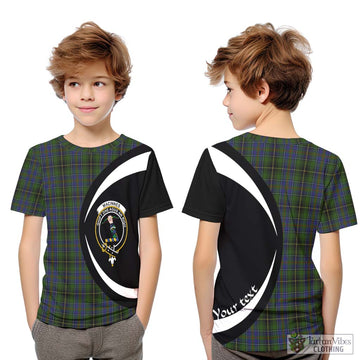 MacInnes (McInnes) Tartan Kid T-Shirt with Family Crest Circle Style Youth XL Size14 - Tartan Vibes Clothing