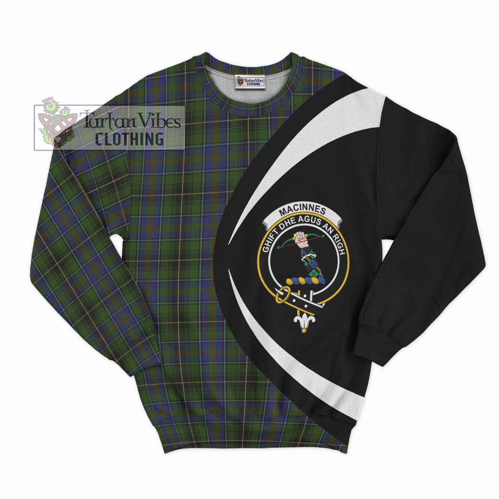 MacInnes (McInnes) Tartan Sweatshirt with Family Crest Circle Style Unisex - Tartan Vibes Clothing