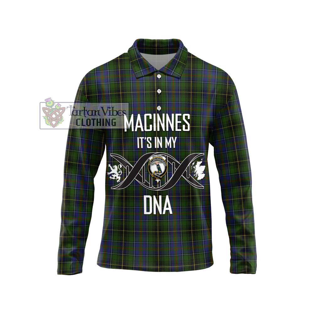 MacInnes (McInnes) Tartan Long Sleeve Polo Shirt with Family Crest DNA In Me Style Unisex - Tartanvibesclothing Shop