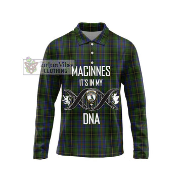 MacInnes (McInnes) Tartan Long Sleeve Polo Shirt with Family Crest DNA In Me Style