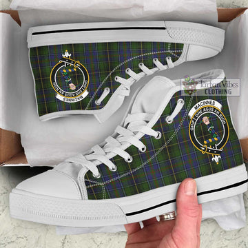 MacInnes Tartan High Top Shoes with Family Crest