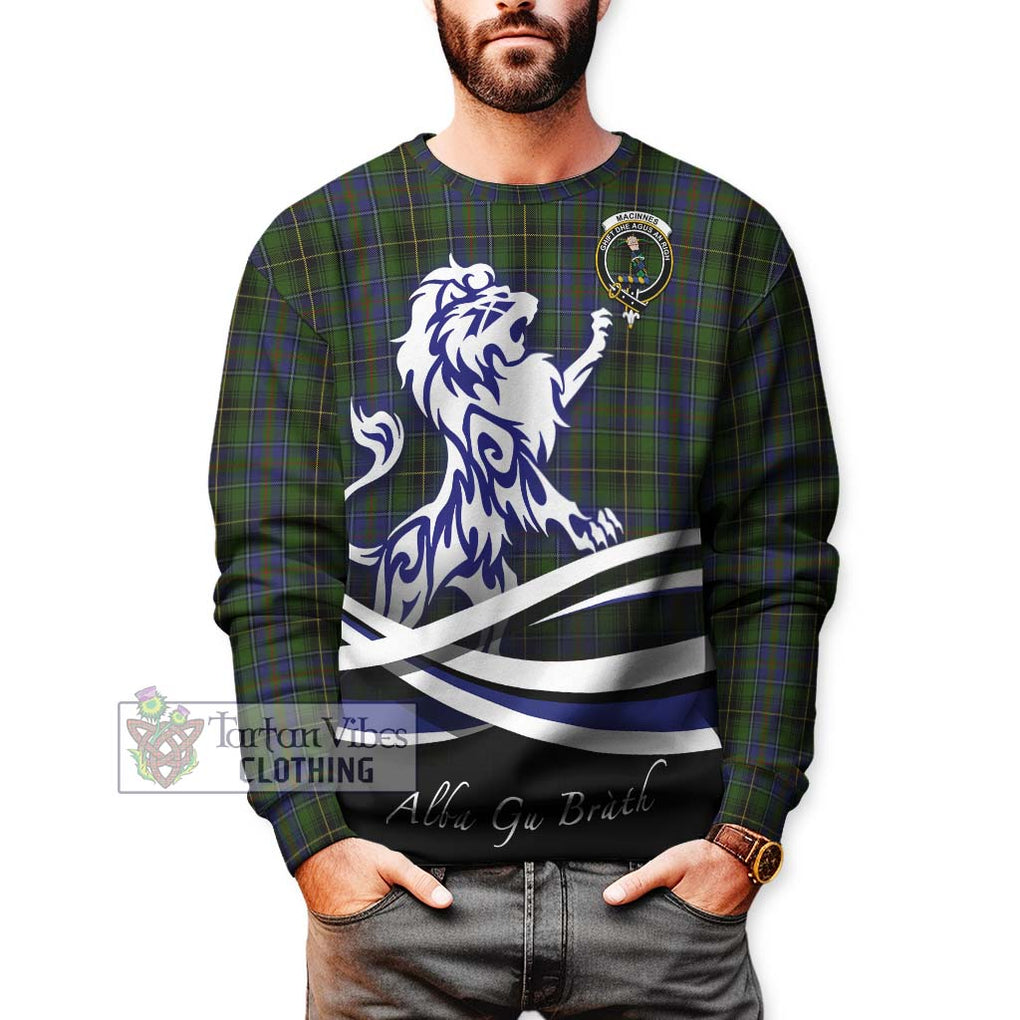 MacInnes (McInnes) Tartan Sweatshirt with Alba Gu Brath Regal Lion Emblem Unisex - Tartanvibesclothing Shop