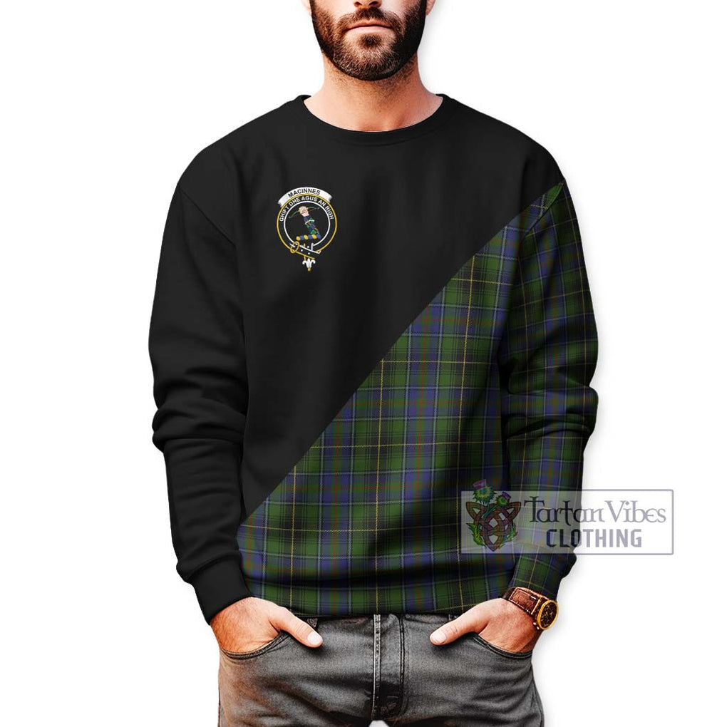 MacInnes (McInnes) Tartan Sweatshirt with Family Crest and Military Logo Style Unisex - Tartanvibesclothing Shop