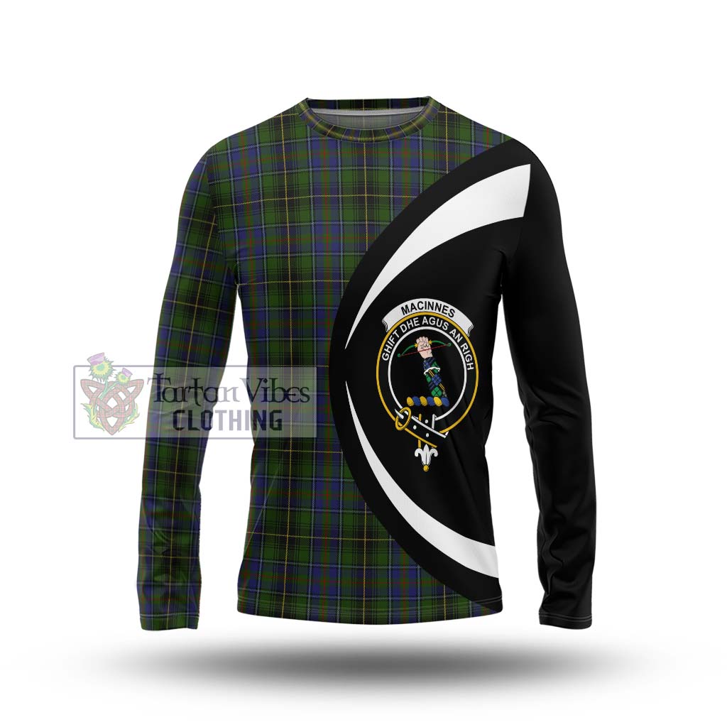 MacInnes (McInnes) Tartan Long Sleeve T-Shirt with Family Crest Circle Style Unisex - Tartan Vibes Clothing