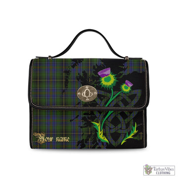 MacInnes Tartan Waterproof Canvas Bag with Scotland Map and Thistle Celtic Accents