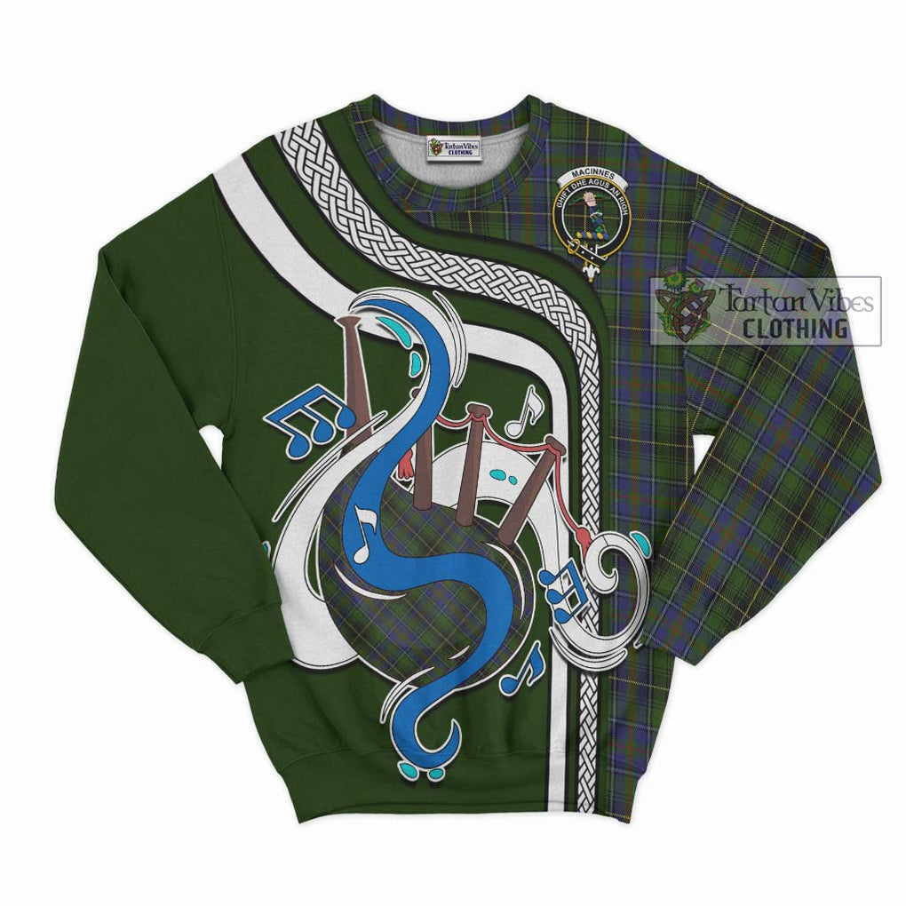 Tartan Vibes Clothing MacInnes Tartan Sweatshirt with Epic Bagpipe Style