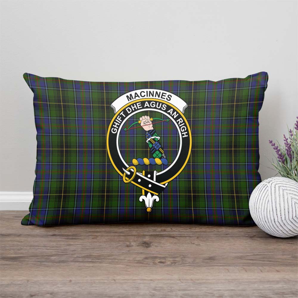 MacInnes Tartan Pillow Cover with Family Crest Rectangle Pillow Cover - Tartanvibesclothing