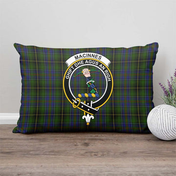 MacInnes Tartan Pillow Cover with Family Crest