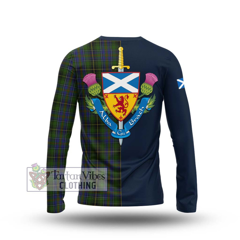 Tartan Vibes Clothing MacInnes Tartan Long Sleeve T-Shirt with Scottish Lion Royal Arm Half Style