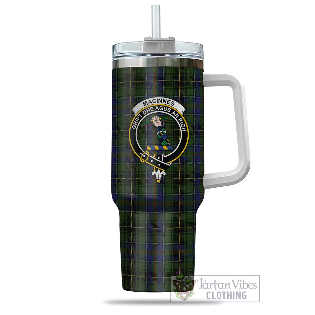 Tartan Vibes Clothing MacInnes Tartan and Family Crest Tumbler with Handle