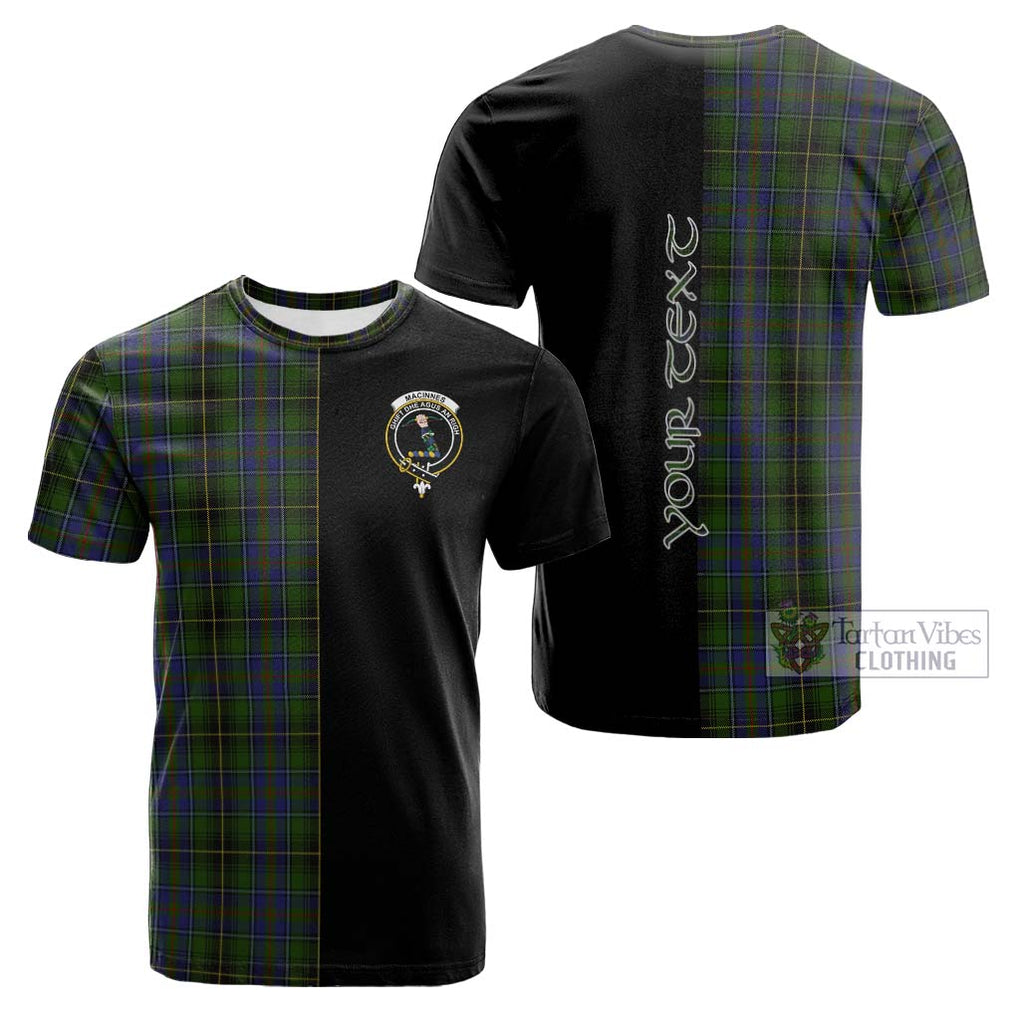 Tartan Vibes Clothing MacInnes Tartan Cotton T-shirt with Family Crest and Half Of Me Style