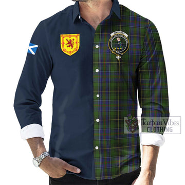 MacInnes (McInnes) Tartan Long Sleeve Button Shirt Alba with Scottish Lion Royal Arm Half Style