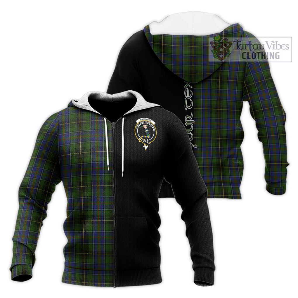 MacInnes (McInnes) Tartan Knitted Hoodie with Family Crest and Half Of Me Style Unisex Knitted Zip Hoodie - Tartanvibesclothing Shop