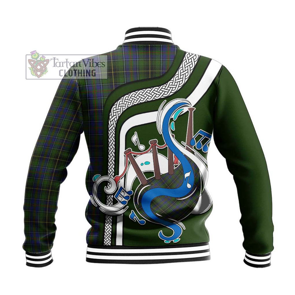 Tartan Vibes Clothing MacInnes Tartan Baseball Jacket with Epic Bagpipe Style