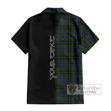 MacInnes (McInnes) Tartan Short Sleeve Button Shirt with Family Crest and Half Of Me Style