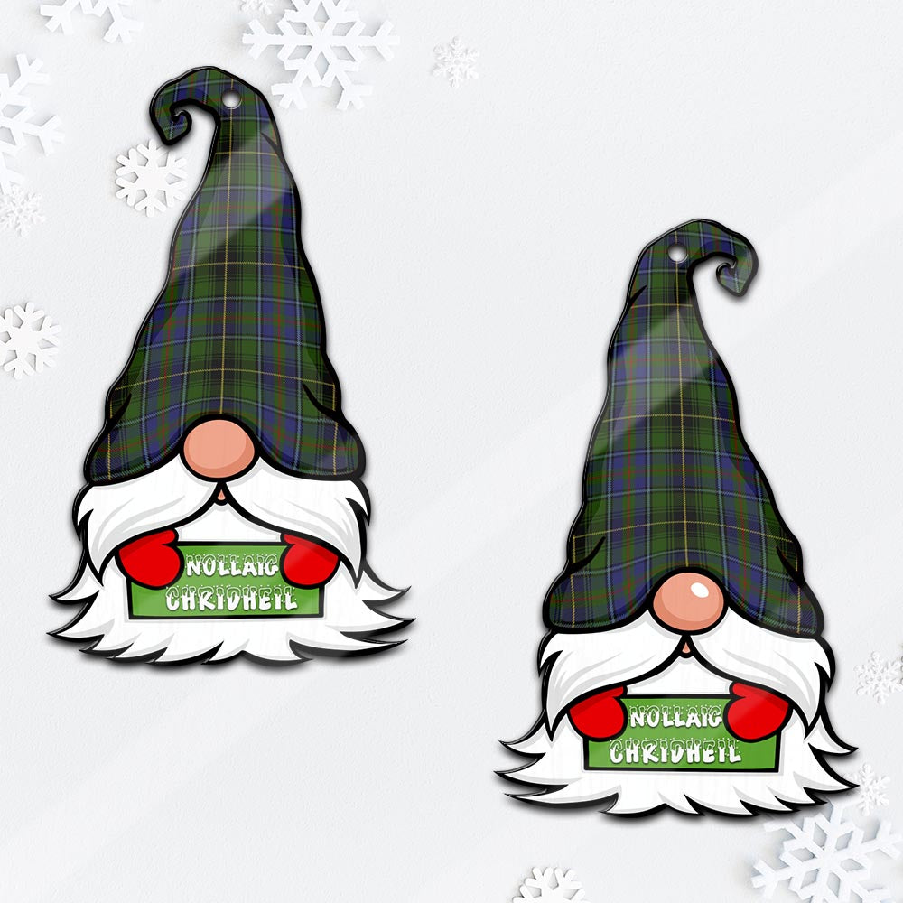 MacInnes Gnome Christmas Ornament with His Tartan Christmas Hat Mica Ornament - Tartanvibesclothing