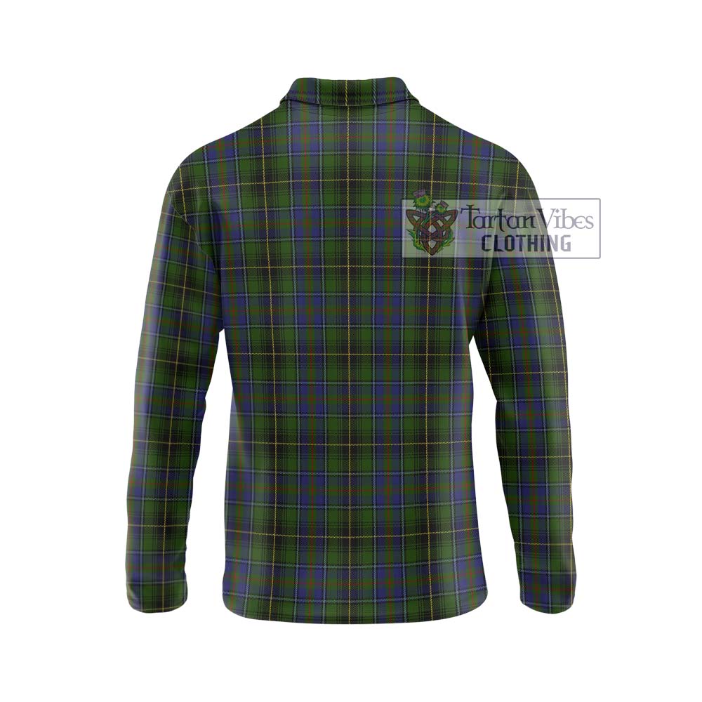 MacInnes (McInnes) Tartan Long Sleeve Polo Shirt with Family Crest DNA In Me Style - Tartanvibesclothing Shop