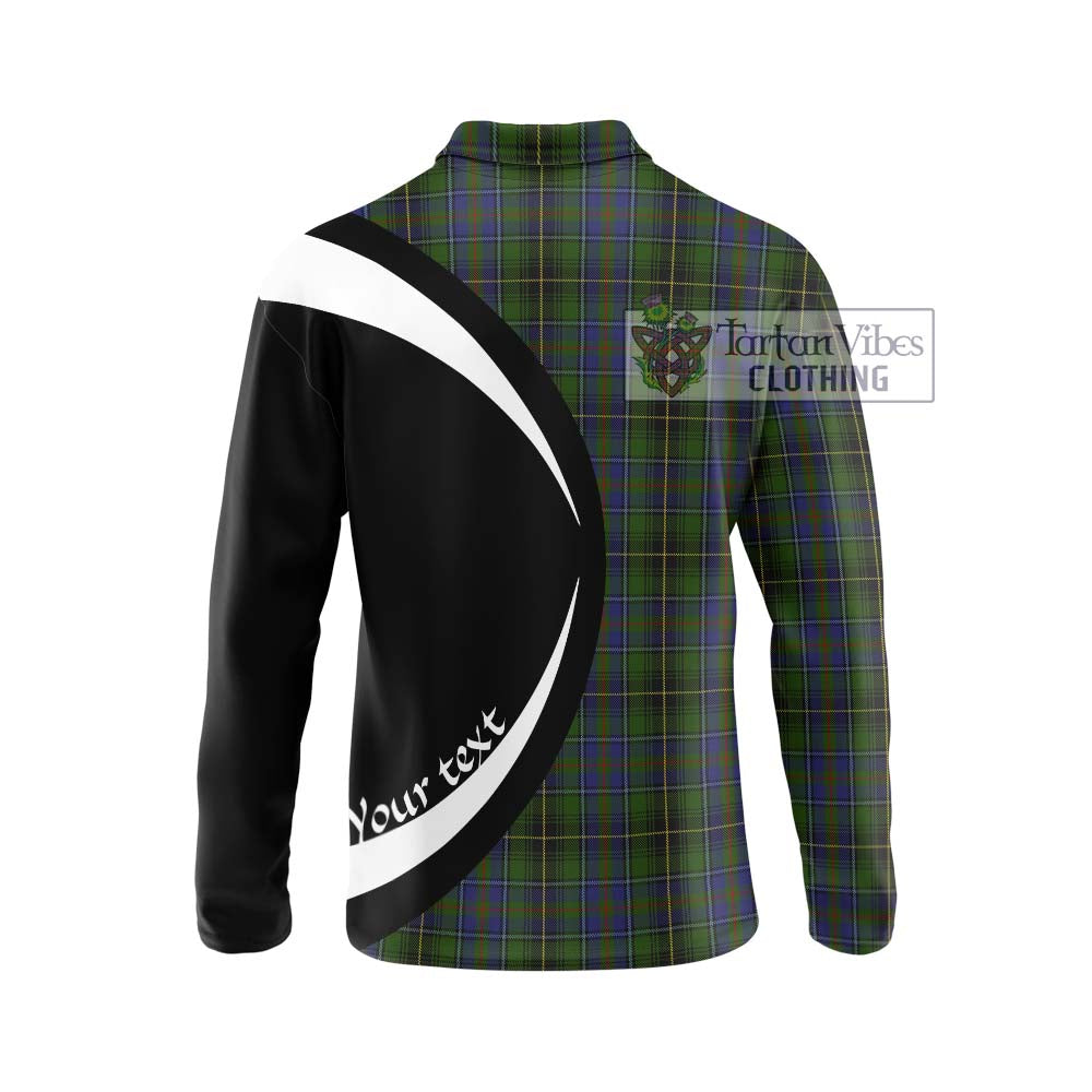 MacInnes (McInnes) Tartan Long Sleeve Polo Shirt with Family Crest Circle Style - Tartan Vibes Clothing