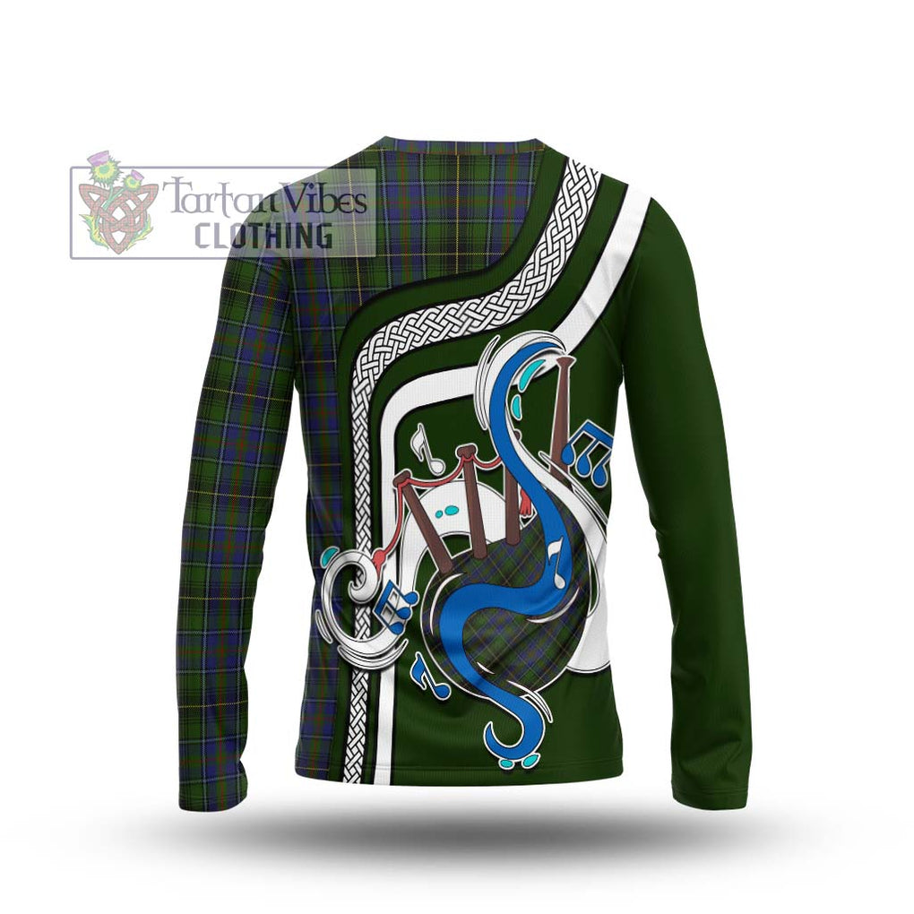 Tartan Vibes Clothing MacInnes Tartan Long Sleeve T-Shirt with Epic Bagpipe Style