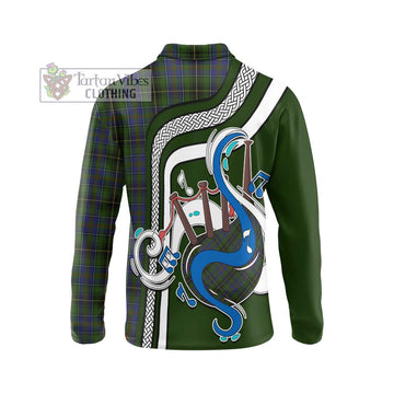 MacInnes (McInnes) Tartan Long Sleeve Polo Shirt with Epic Bagpipe Style