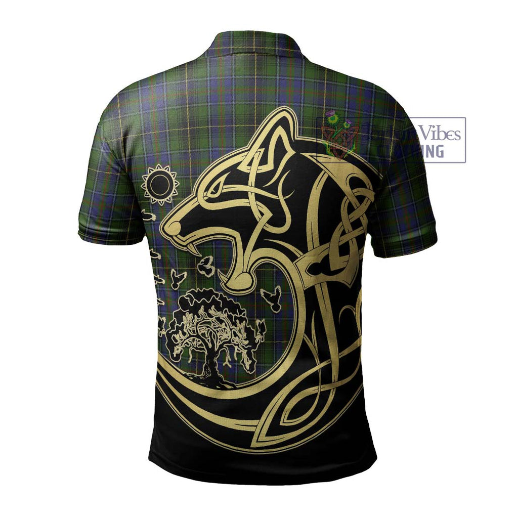 MacInnes (McInnes) Tartan Polo Shirt with Family Crest Celtic Wolf Style - Tartanvibesclothing Shop