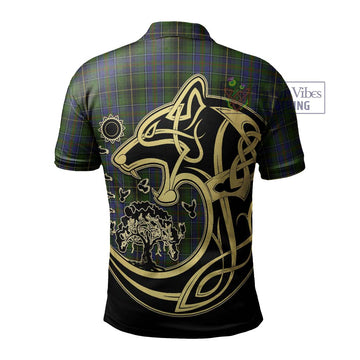 MacInnes (McInnes) Tartan Polo Shirt with Family Crest Celtic Wolf Style