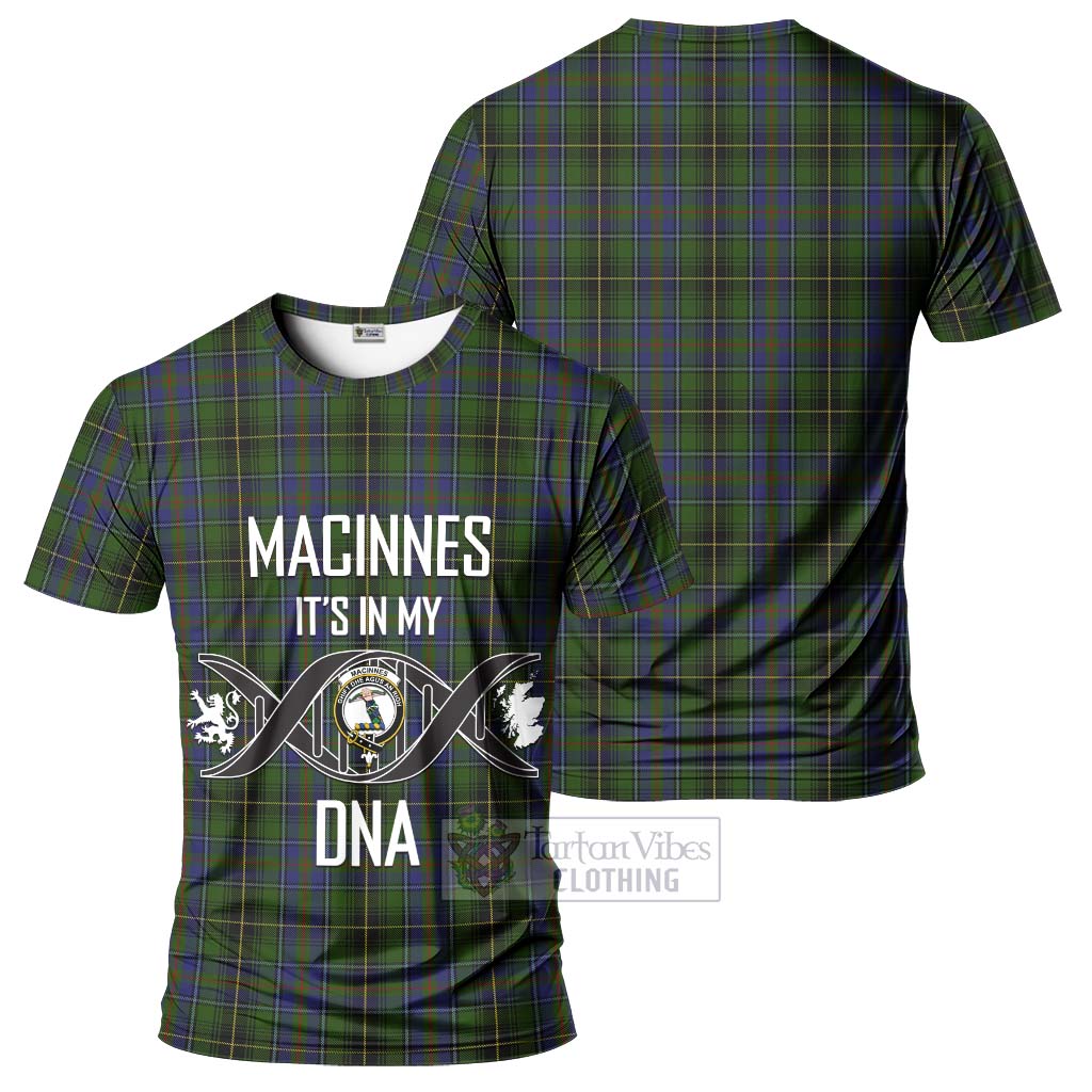 Tartan Vibes Clothing MacInnes Tartan T-Shirt with Family Crest DNA In Me Style