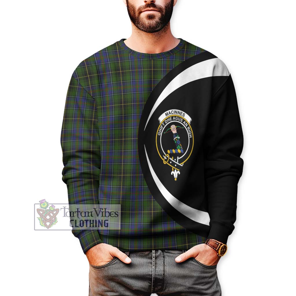 MacInnes (McInnes) Tartan Sweatshirt with Family Crest Circle Style - Tartan Vibes Clothing