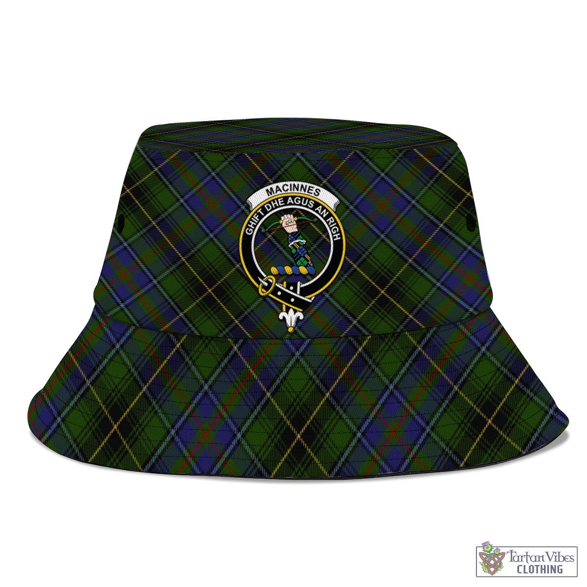 Tartan Vibes Clothing MacInnes Tartan Bucket Hat with Family Crest