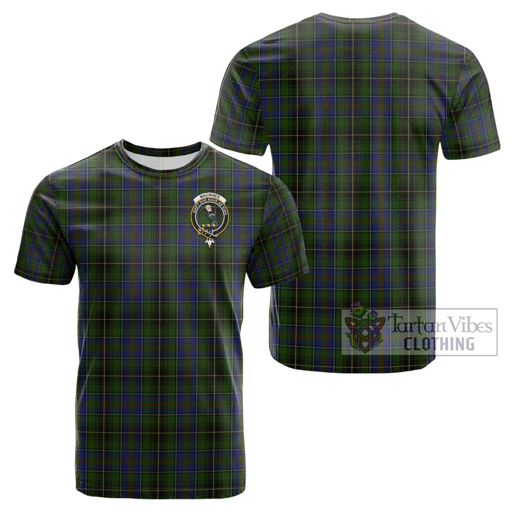 Tartan Vibes Clothing MacInnes Tartan Cotton T-Shirt with Family Crest