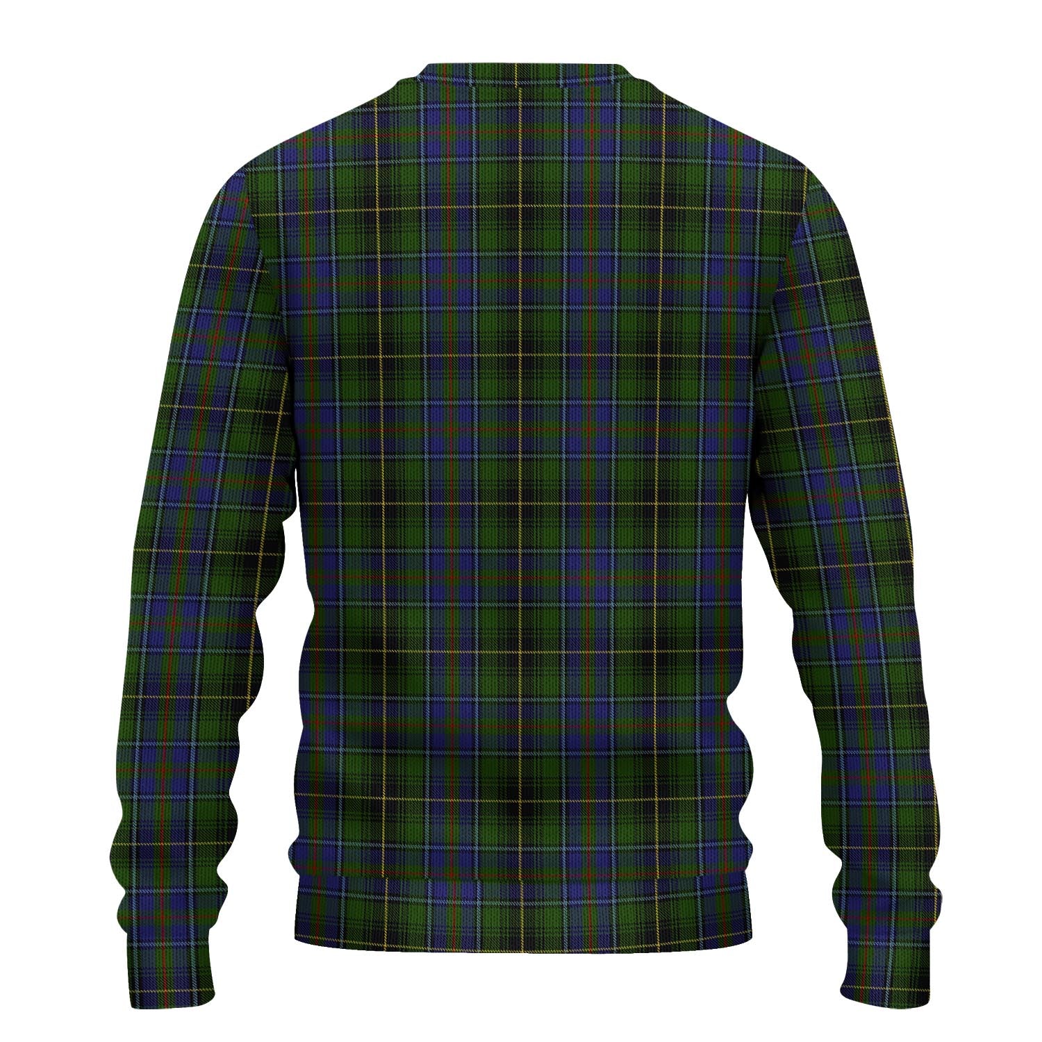 MacInnes Tartan Knitted Sweater with Family Crest - Tartanvibesclothing