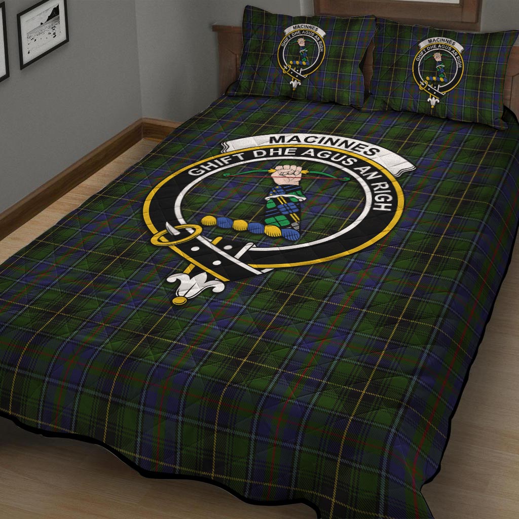 MacInnes Tartan Quilt Bed Set with Family Crest - Tartanvibesclothing