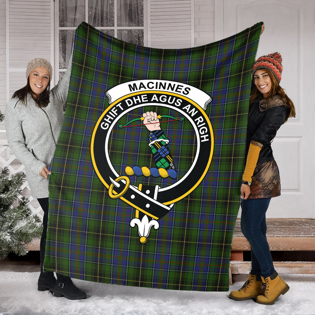 macinnes-tartab-blanket-with-family-crest