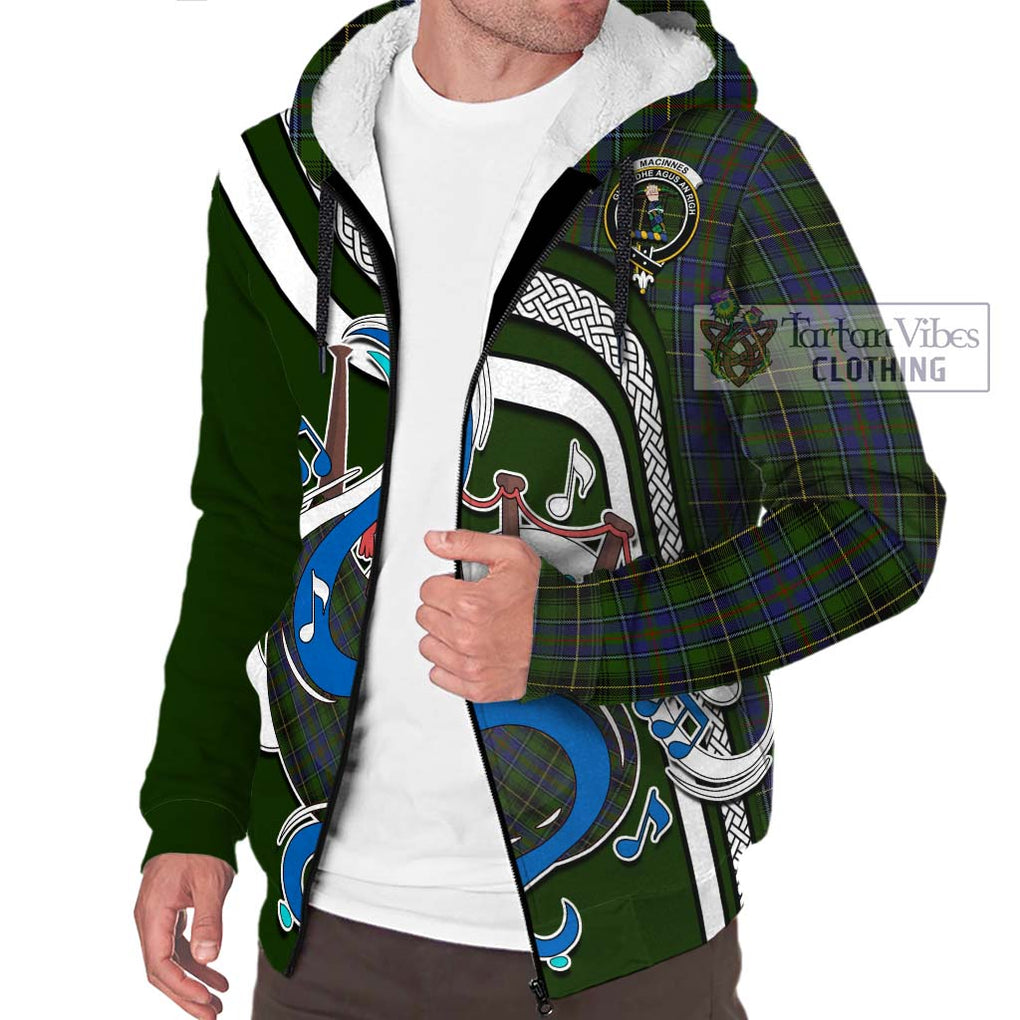 MacInnes (McInnes) Tartan Sherpa Hoodie with Epic Bagpipe Style Unisex - Tartanvibesclothing Shop