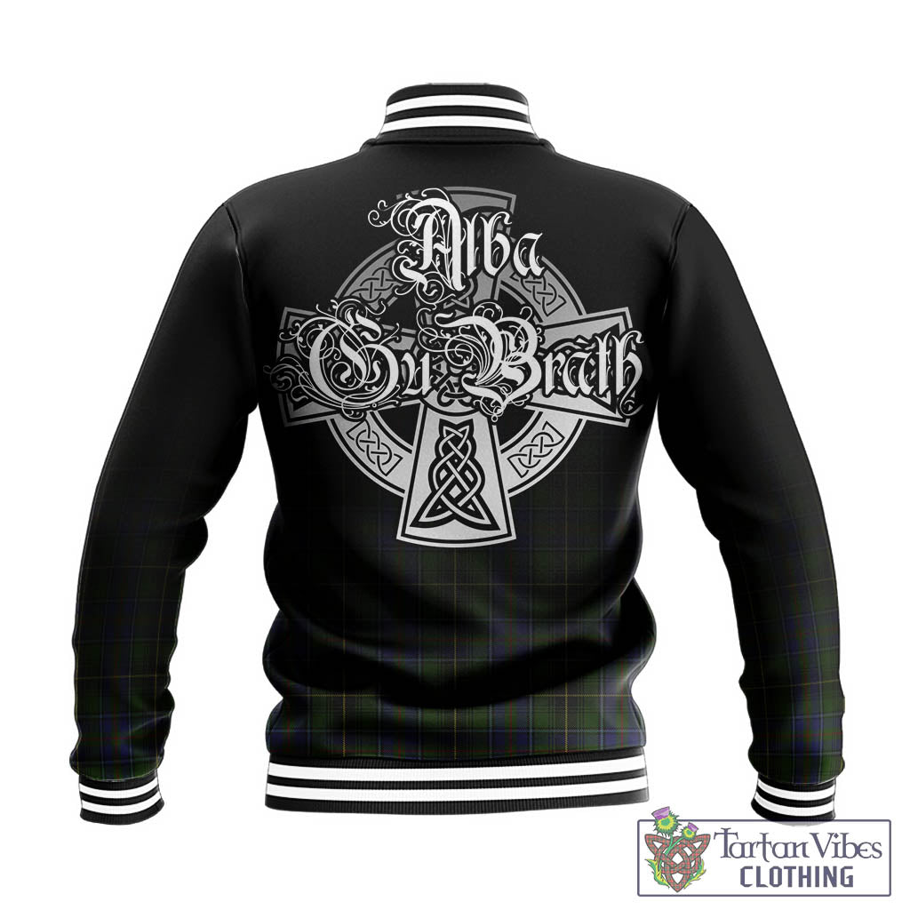 Tartan Vibes Clothing MacInnes Tartan Baseball Jacket Featuring Alba Gu Brath Family Crest Celtic Inspired