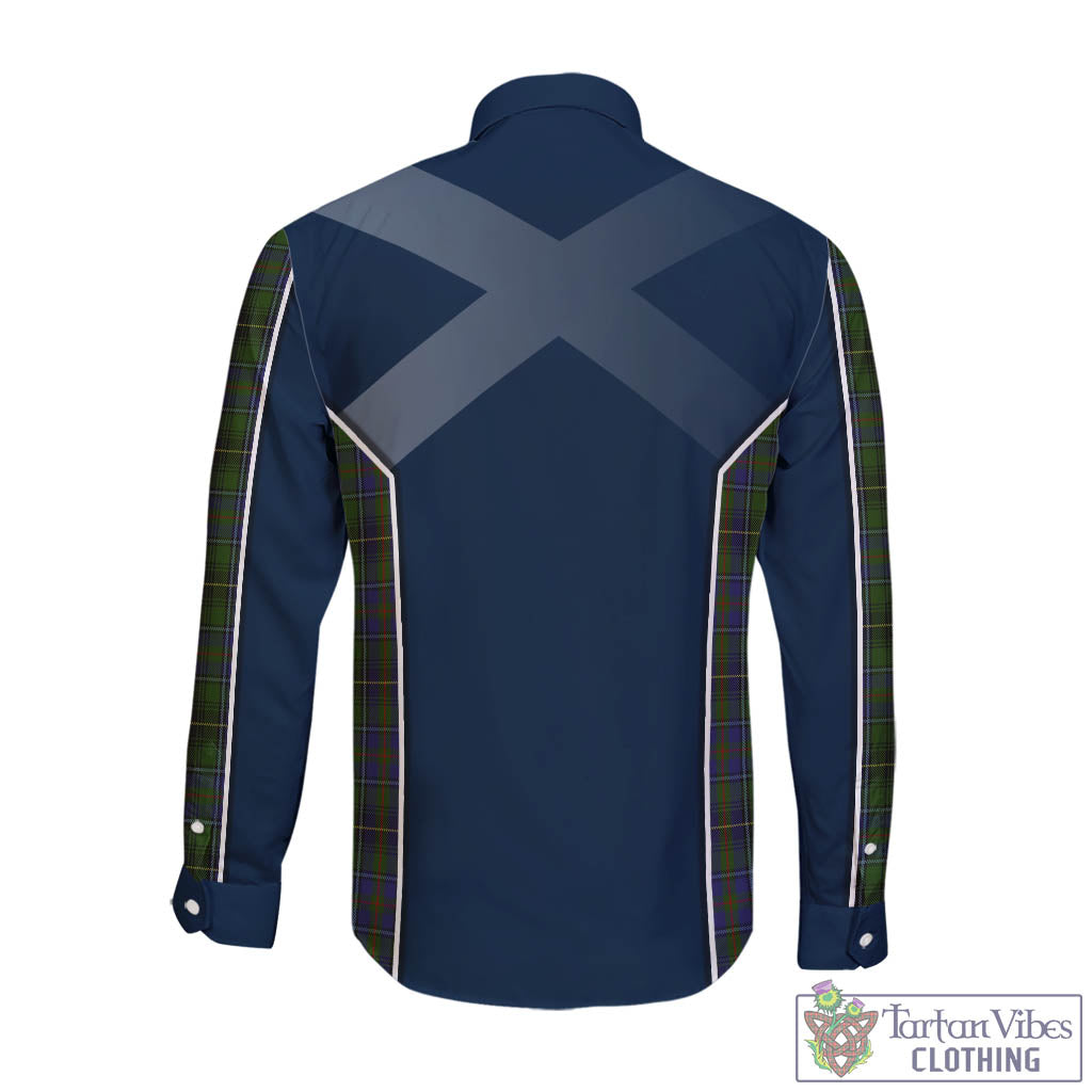 Tartan Vibes Clothing MacInnes Tartan Long Sleeve Button Up Shirt with Family Crest and Lion Rampant Vibes Sport Style