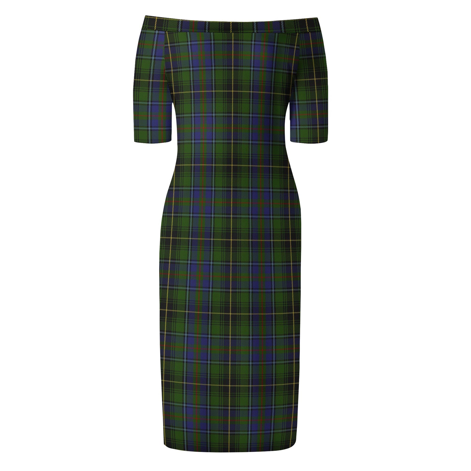 MacInnes Tartan Off Shoulder Lady Dress - Tartanvibesclothing