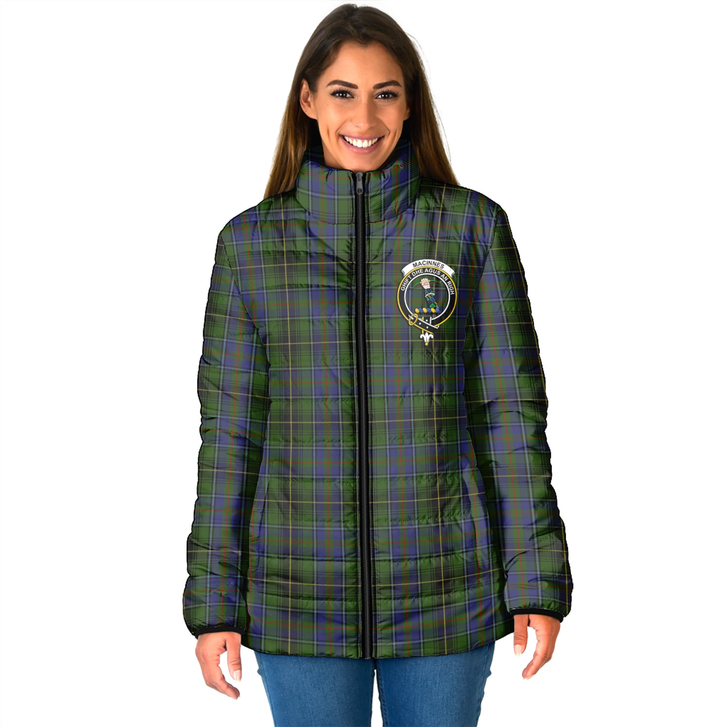 MacInnes (McInnes) Tartan Padded Jacket with Family Crest - Tartan Vibes Clothing