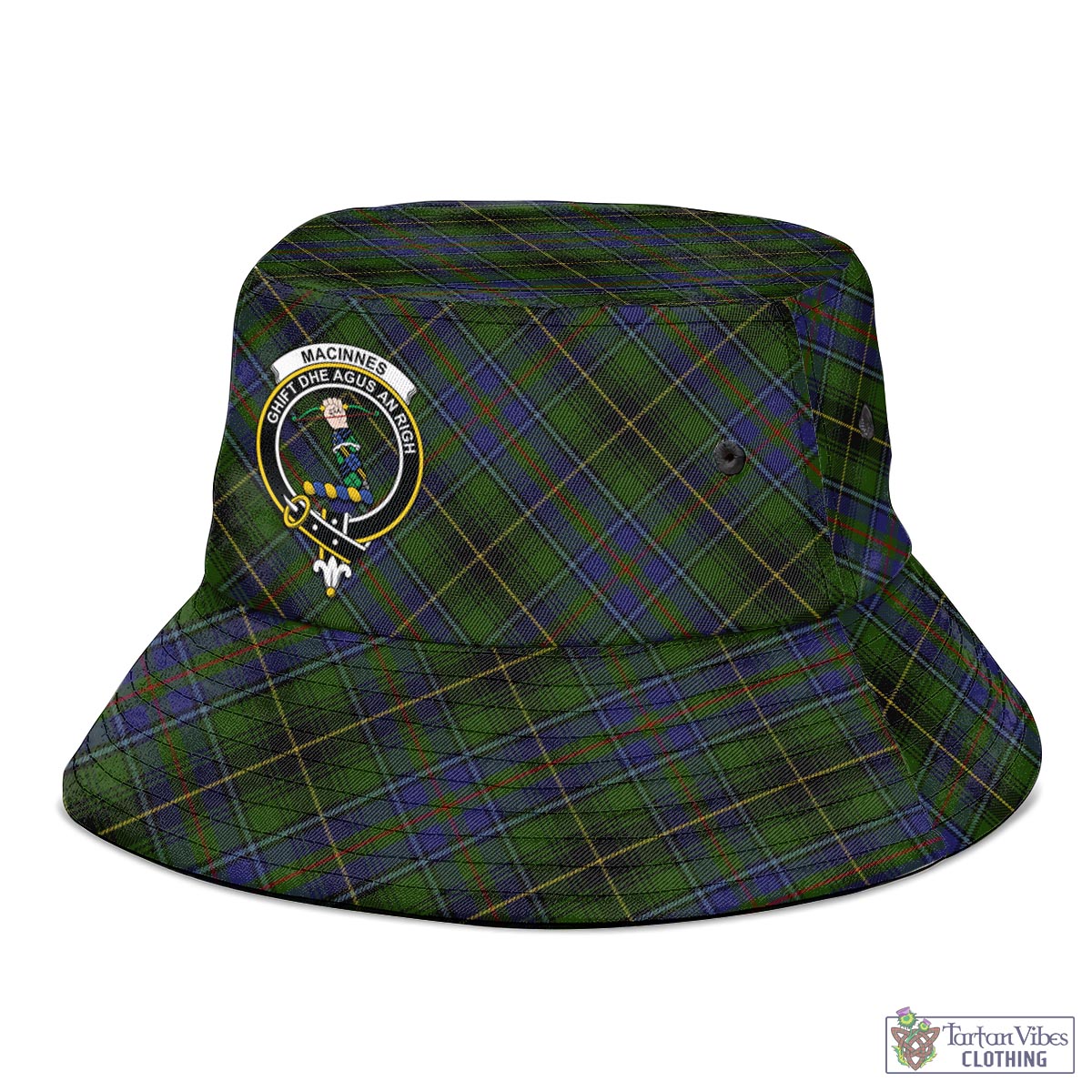 Tartan Vibes Clothing MacInnes Tartan Bucket Hat with Family Crest