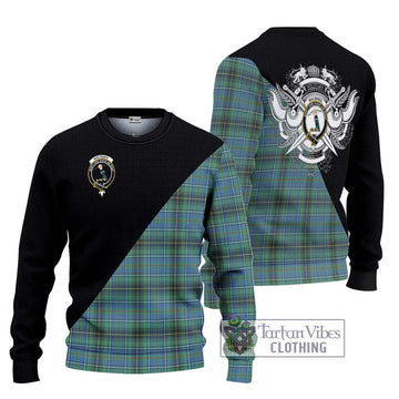 MacInnes Ancient Tartan Ugly Sweater with Family Crest and Military Logo Style