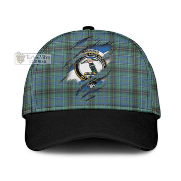 MacInnes Ancient Tartan Classic Cap with Family Crest In Me Style