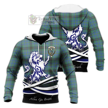 MacInnes Ancient Tartan Knitted Hoodie with Alba Gu Brath Regal Lion Emblem