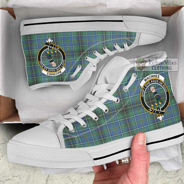 MacInnes Ancient Tartan High Top Shoes with Family Crest