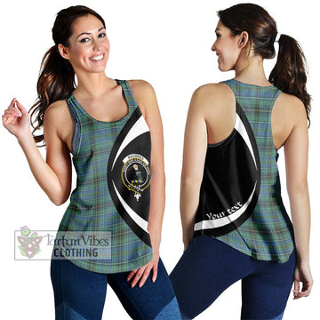 MacInnes Ancient Tartan Women's Racerback Tanks with Family Crest Circle Style